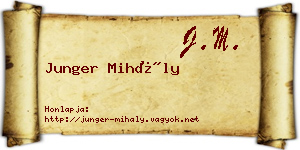 Junger Mihály névjegykártya